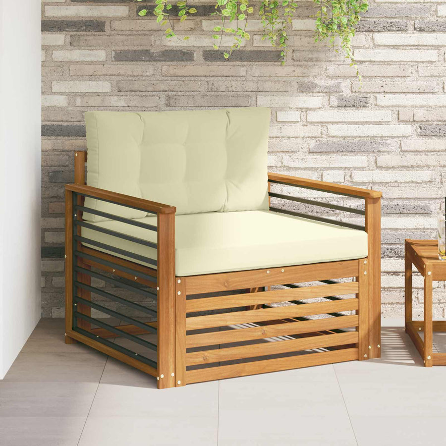 Buiten bankenset Massief Acaciahout en Polyester Naturel