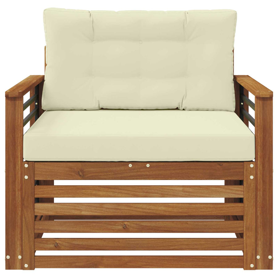 Buiten bankenset Massief Acaciahout en Polyester Naturel