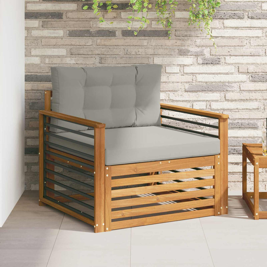 Buiten bankenset Massief Acaciahout en Polyester Naturel