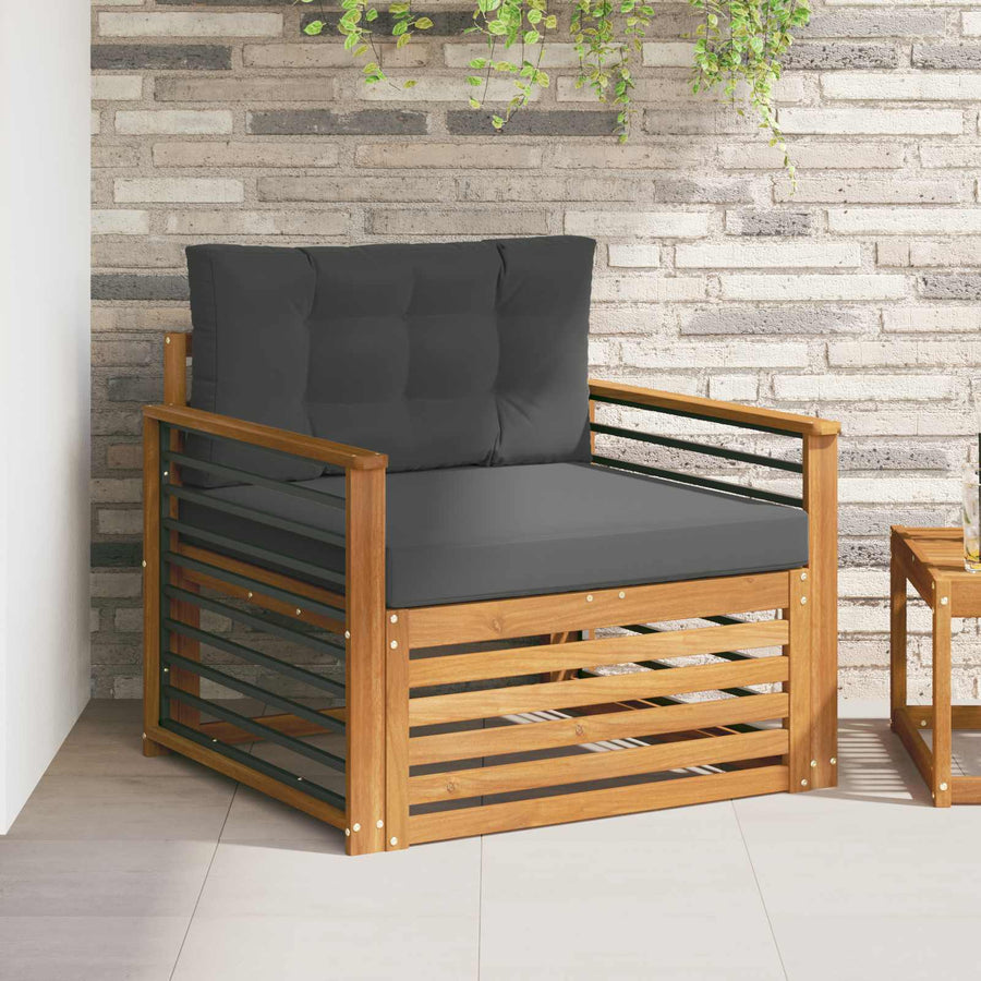 Buiten bankenset Massief Acaciahout en Polyester Naturel