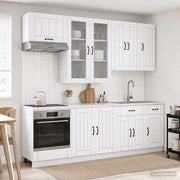 Keukenblok LUCCA 8 stuks wit bewerkt hout