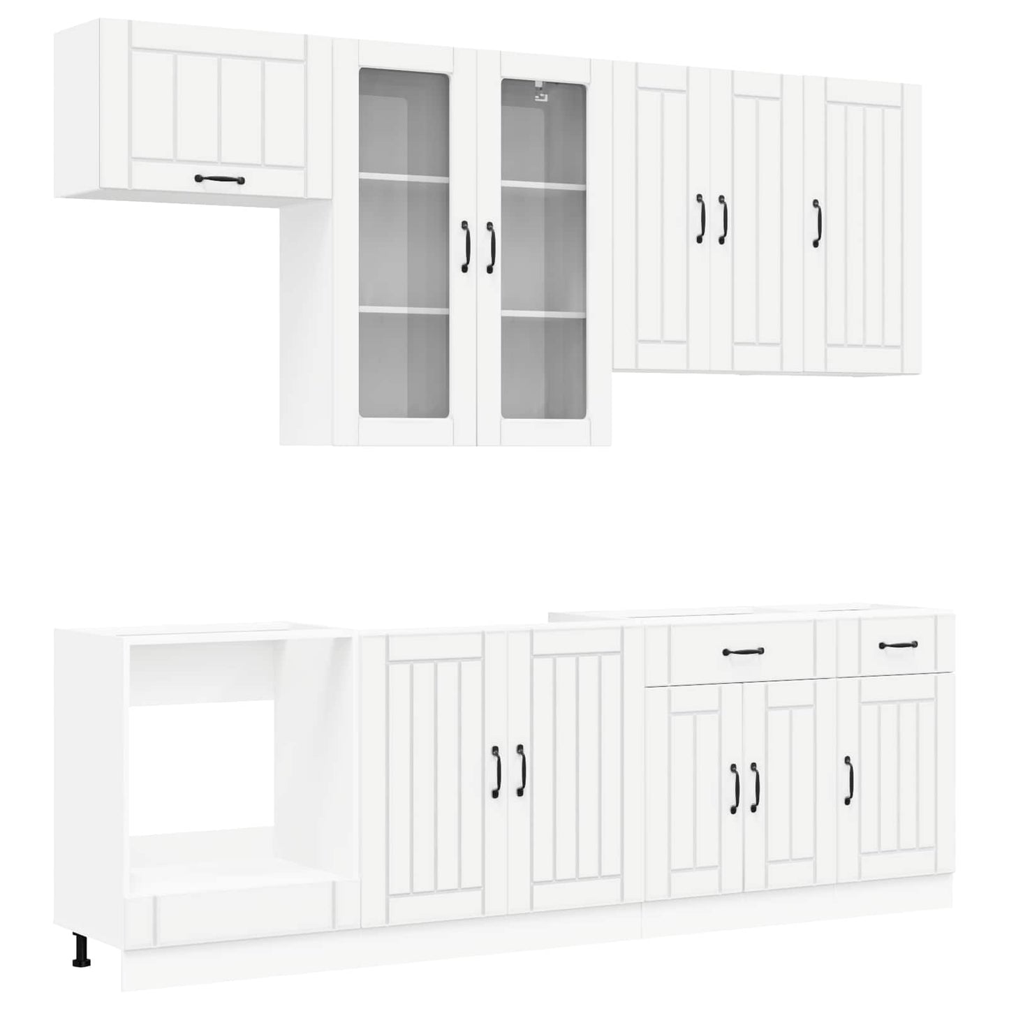 Keukenblok LUCCA 8 pcs Wit Bewerkt hout
