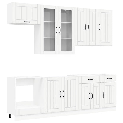 Keukenblok LUCCA 8 pcs Wit Bewerkt hout