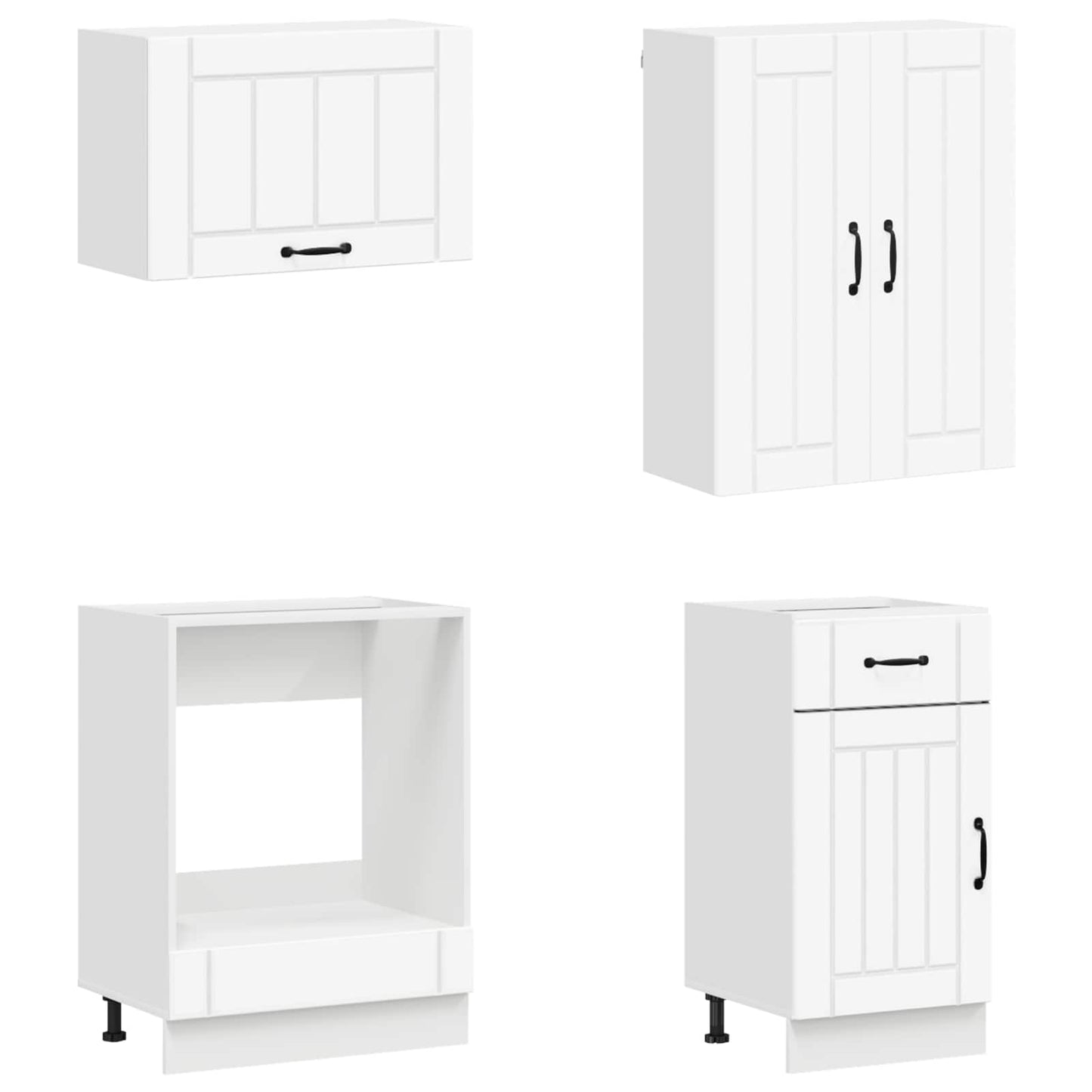 Keukenblok LUCCA 8 pcs Wit Bewerkt hout
