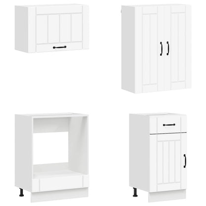 Keukenblok LUCCA 8 pcs Wit Bewerkt hout