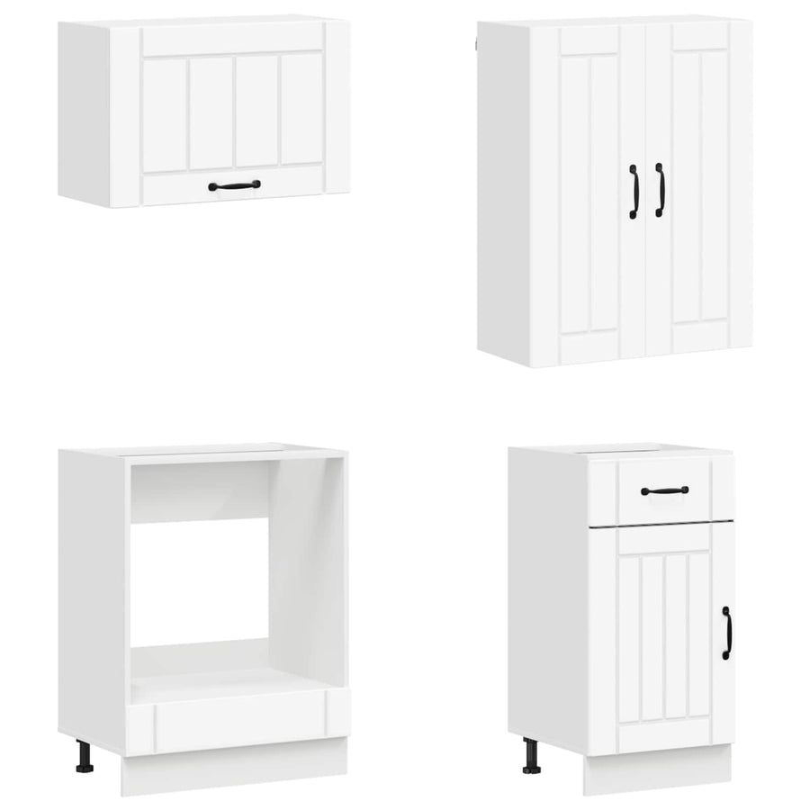 Keukenblok LUCCA 8 pcs Wit Bewerkt hout