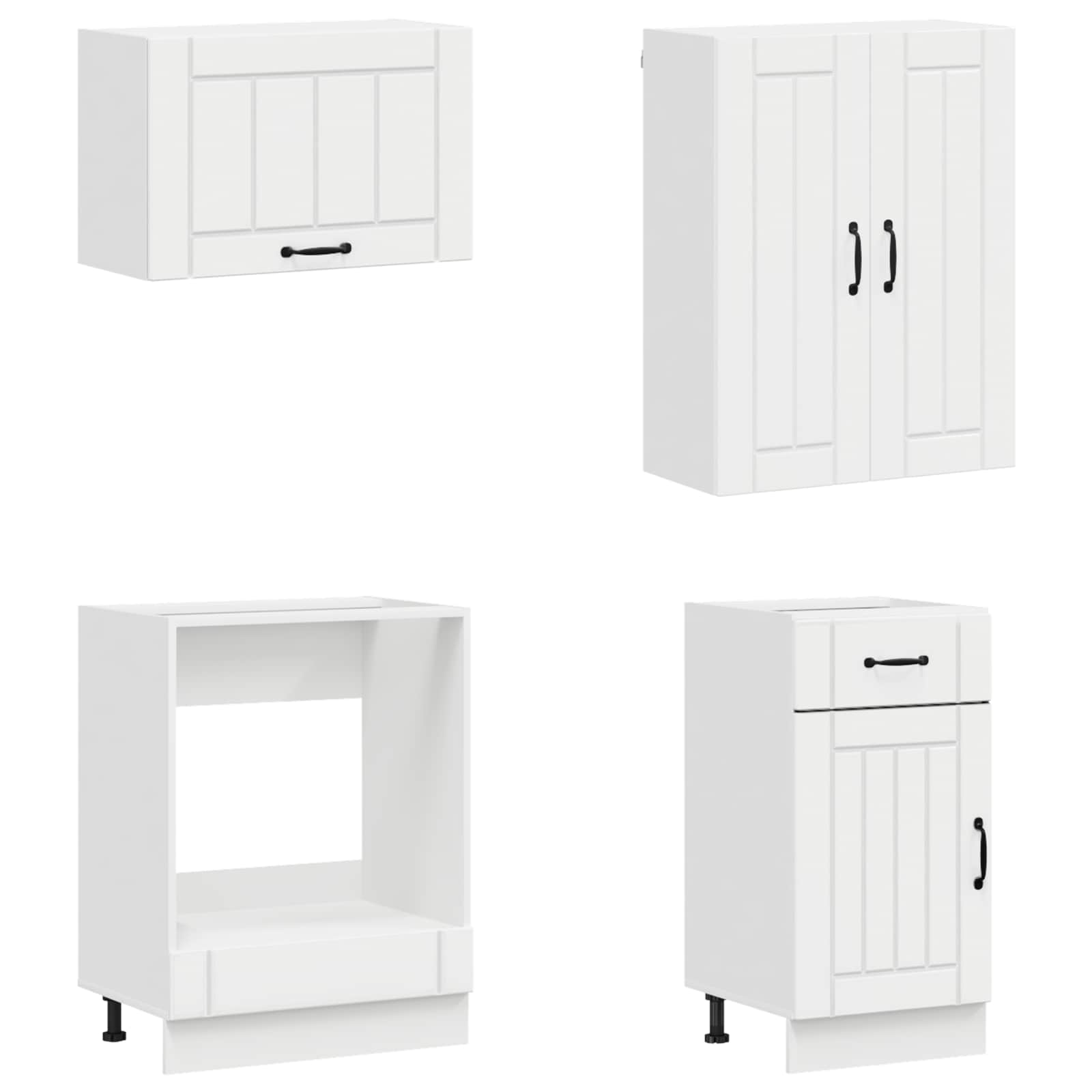 Keukenblok LUCCA 8 pcs Hoogglans Wit Bewerkt hout