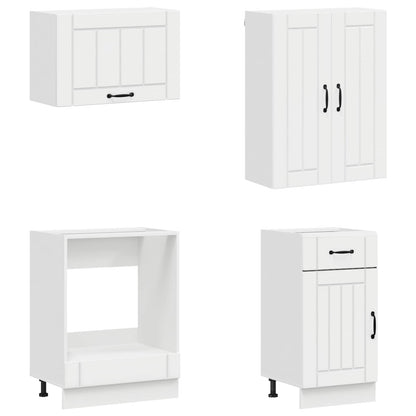 Keukenblok LUCCA 8 pcs Hoogglans Wit Bewerkt hout