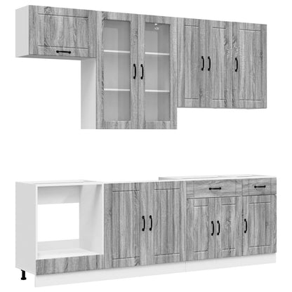 Keukenblok LUCCA 8 pcs Grijs Sonoma Bewerkt hout