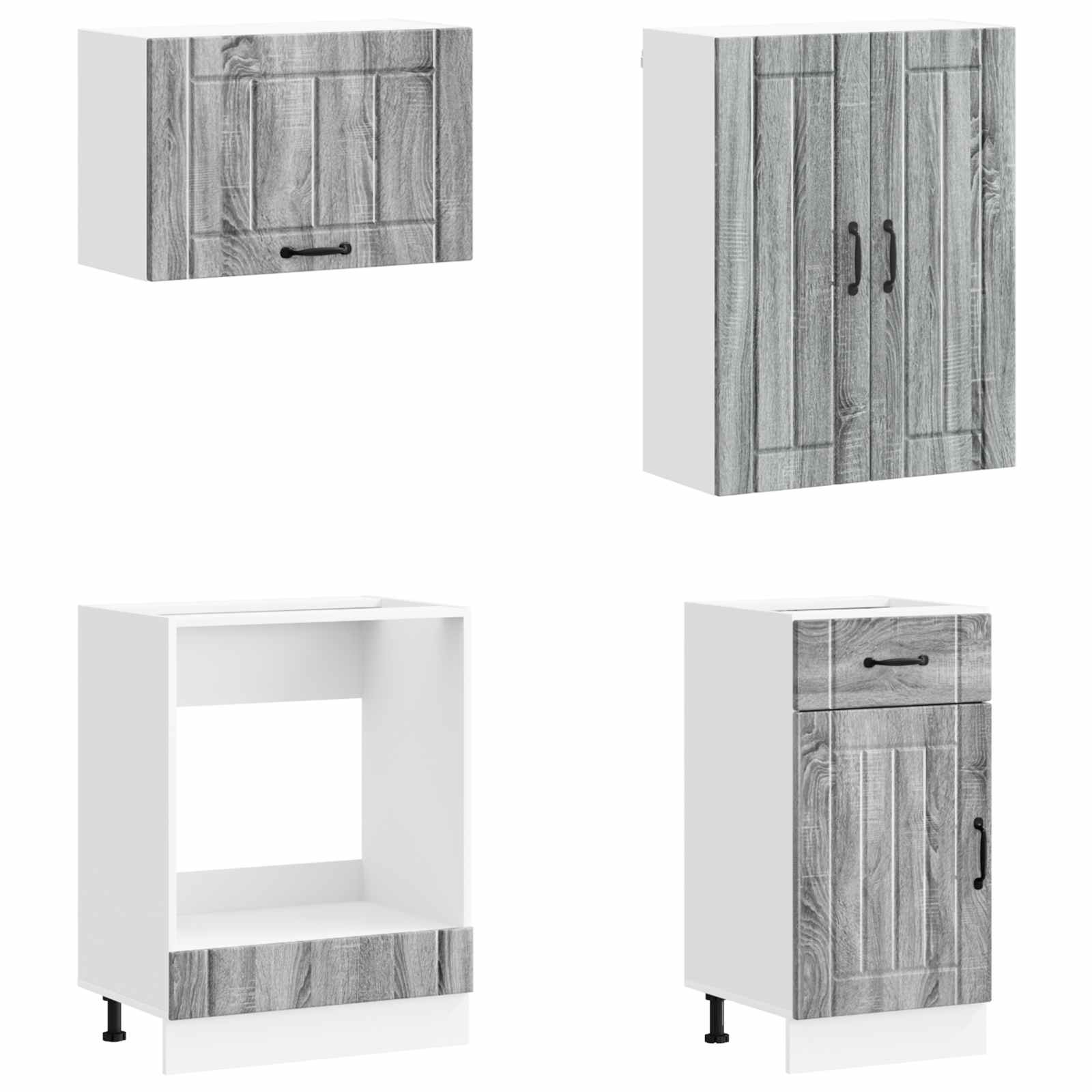 Keukenblok LUCCA 8 pcs Grijs Sonoma Bewerkt hout