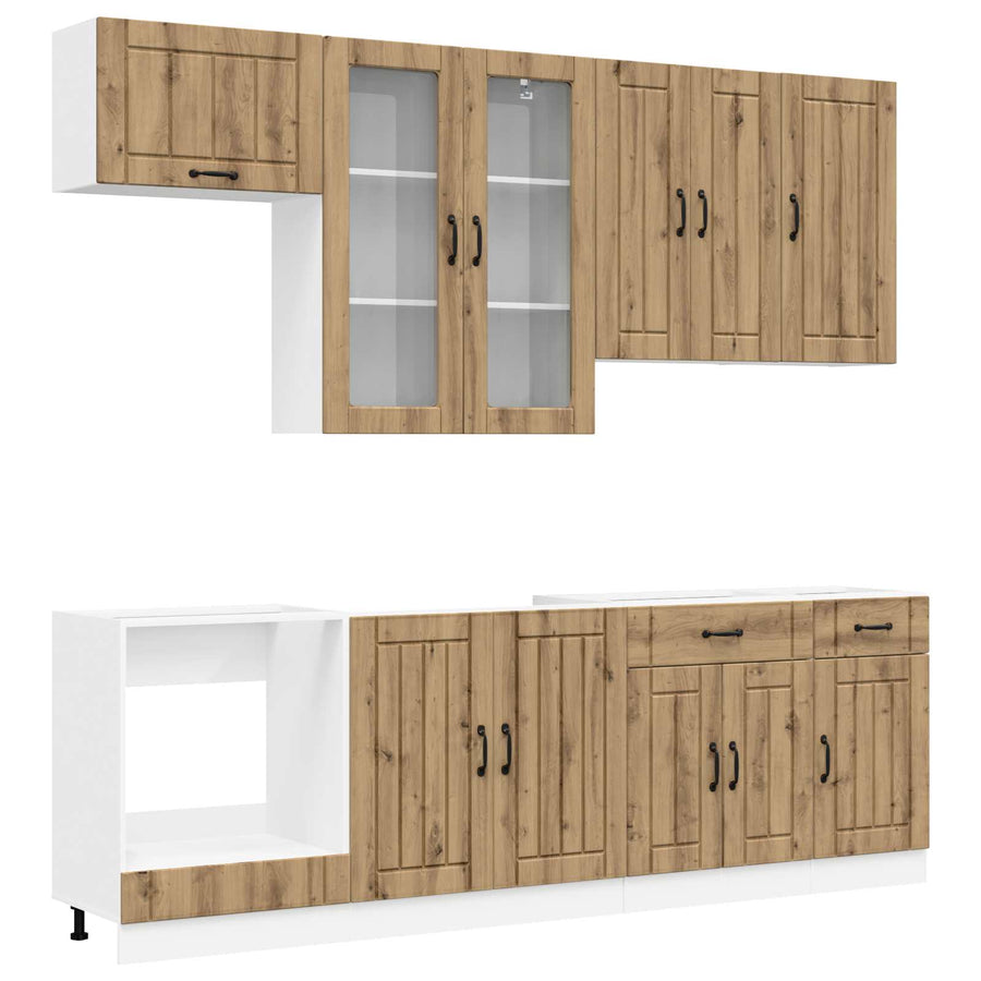 Keukenblok LUCCA 8 pcs Artisanaal eiken Bewerkt hout