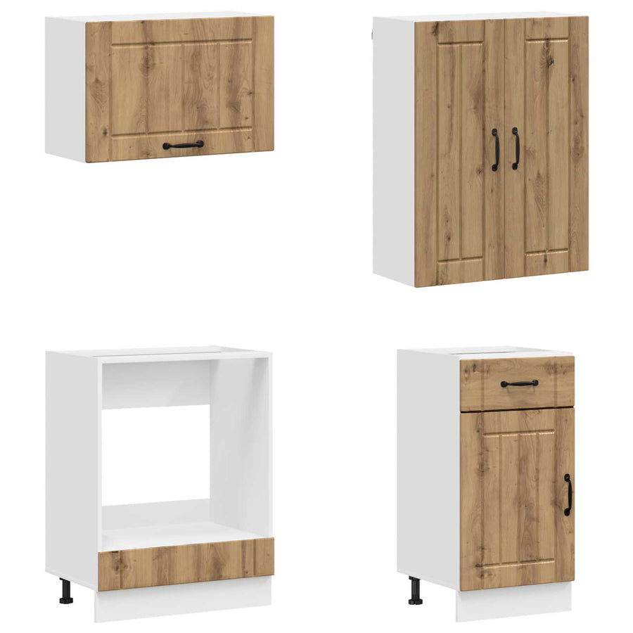 Keukenblok LUCCA 8 pcs Artisanaal eiken Bewerkt hout
