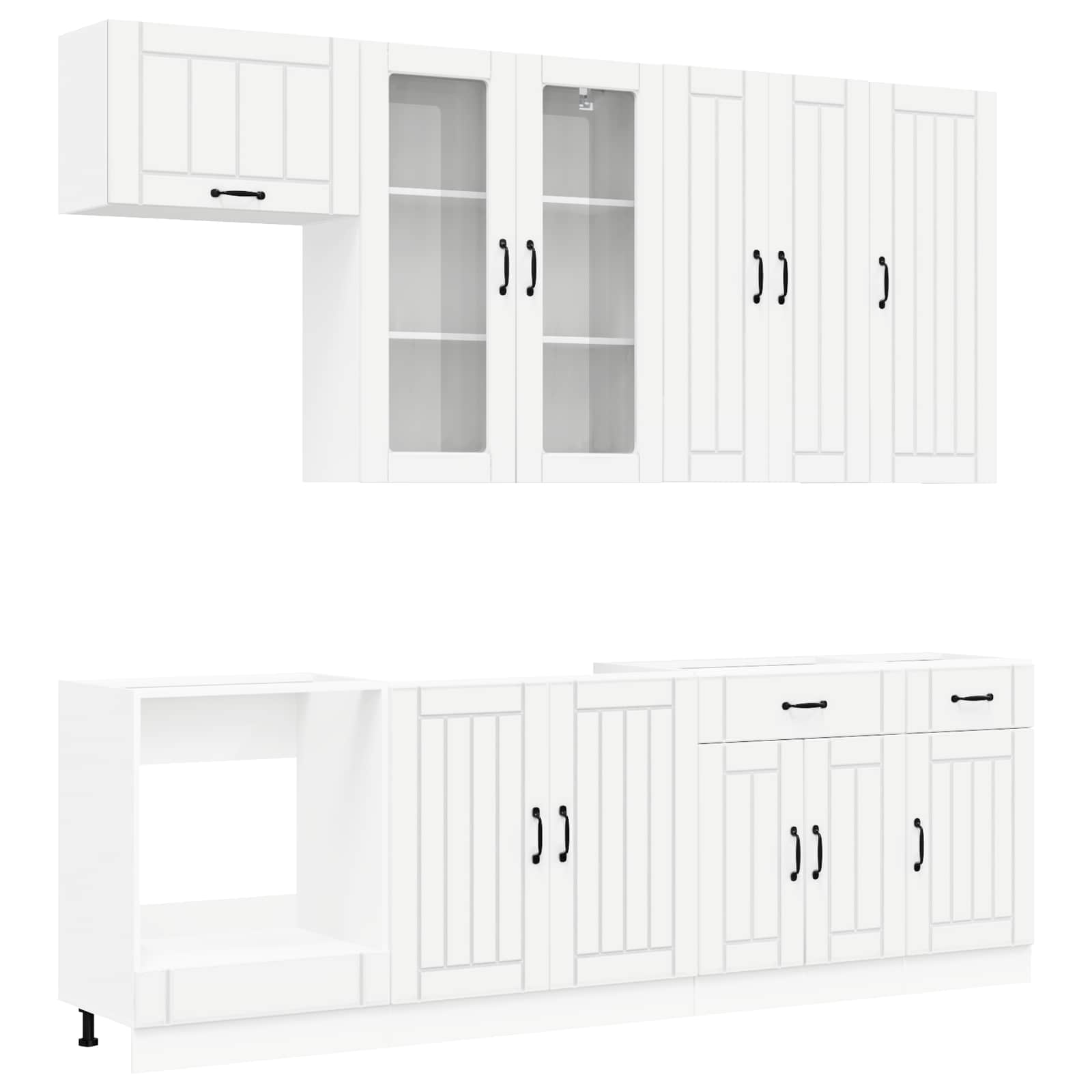 Keukenblok LUCCA 8 pcs Wit Bewerkt hout