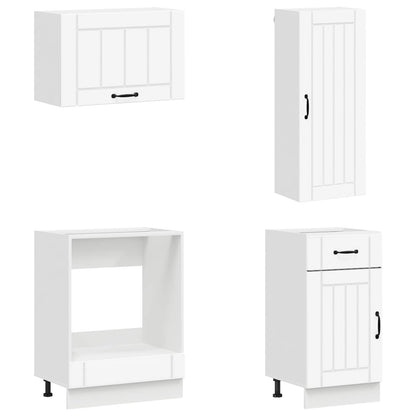 Keukenblok LUCCA 8 pcs Wit Bewerkt hout