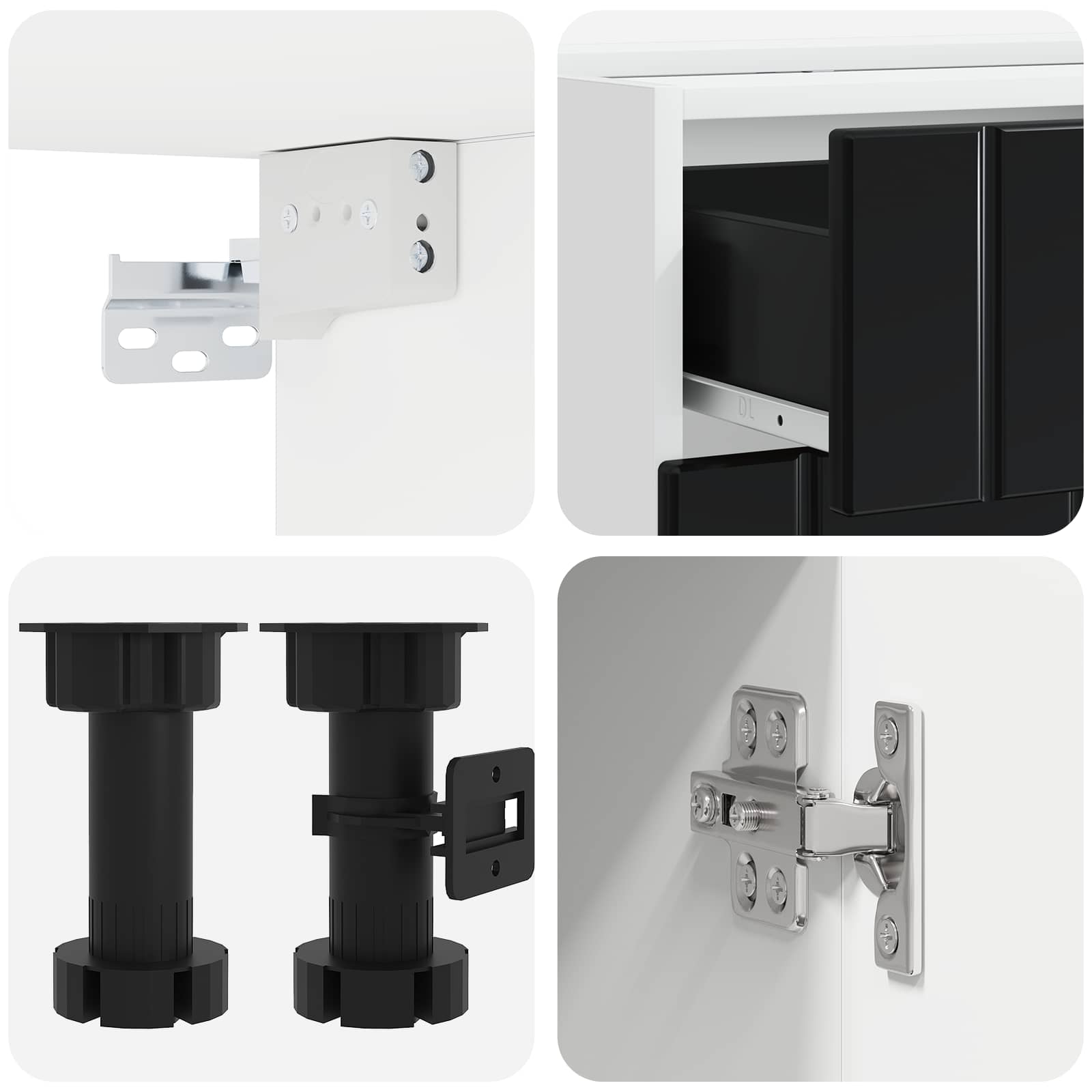 Keukenblok LUCCA 8 pcs Zwart Bewerkt hout