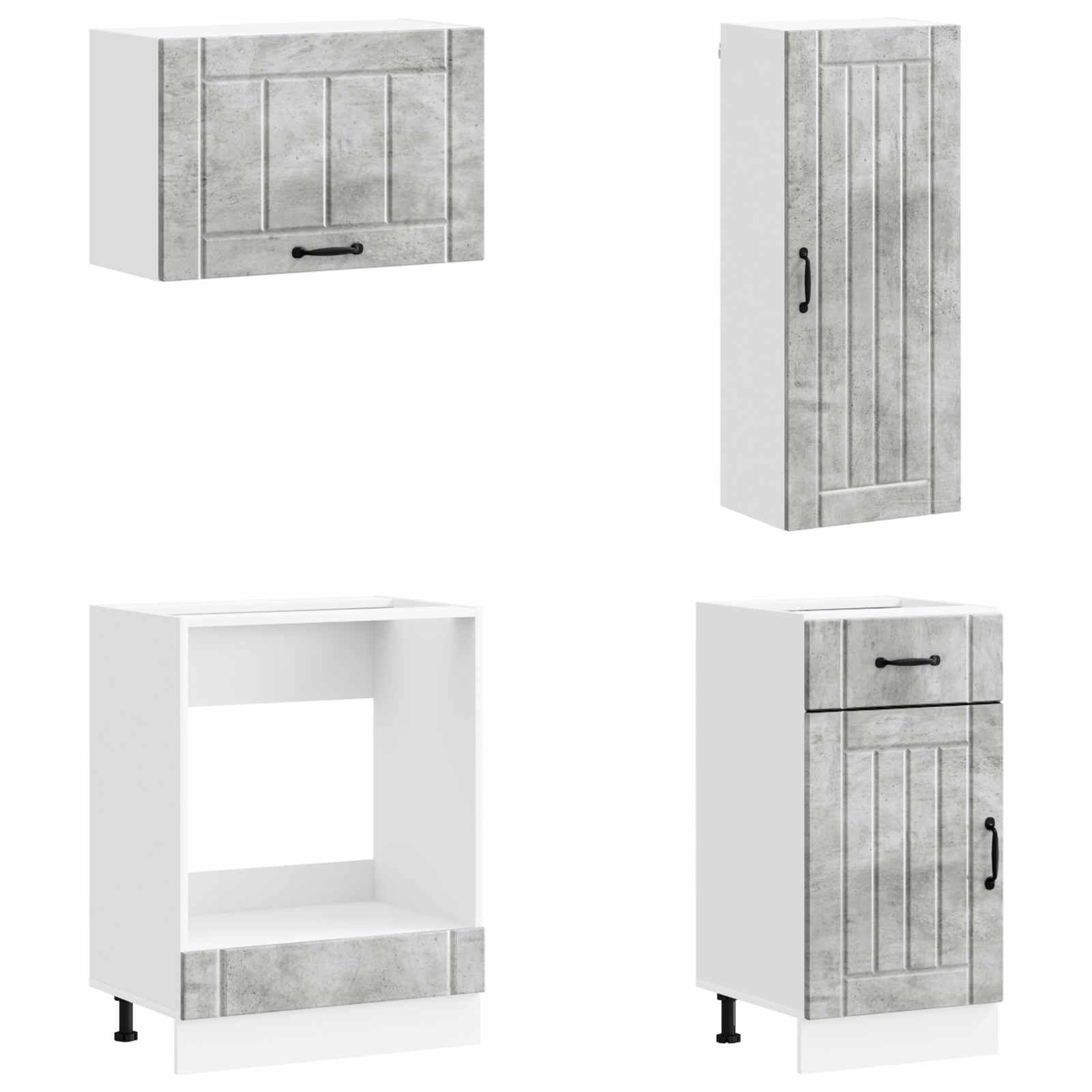 Keukenblok LUCCA 8 pcs Betongrijs Bewerkt hout
