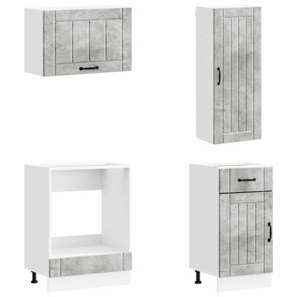 Keukenblok LUCCA 8 pcs Betongrijs Bewerkt hout