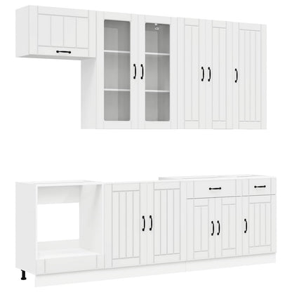 Keukenblok LUCCA 8 pcs Hoogglans Wit Bewerkt hout