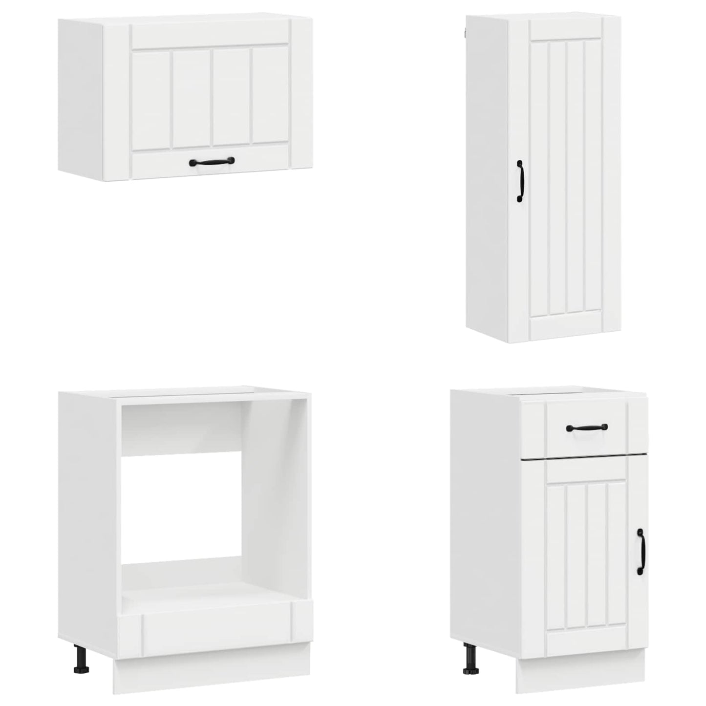 Keukenblok LUCCA 8 pcs Hoogglans Wit Bewerkt hout