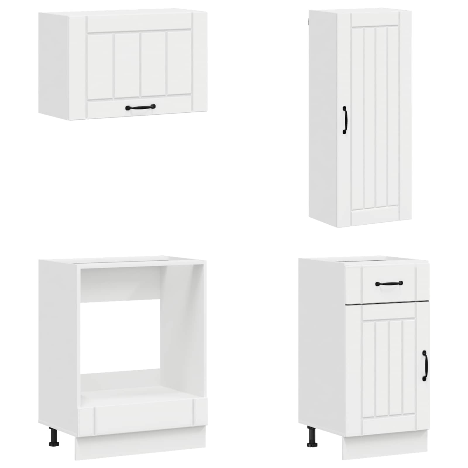 Keukenblok LUCCA 8 pcs Hoogglans Wit Bewerkt hout