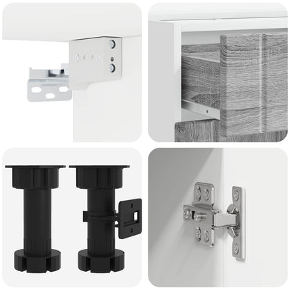 Keukenblok LUCCA 8 pcs Grijs Sonoma Bewerkt hout