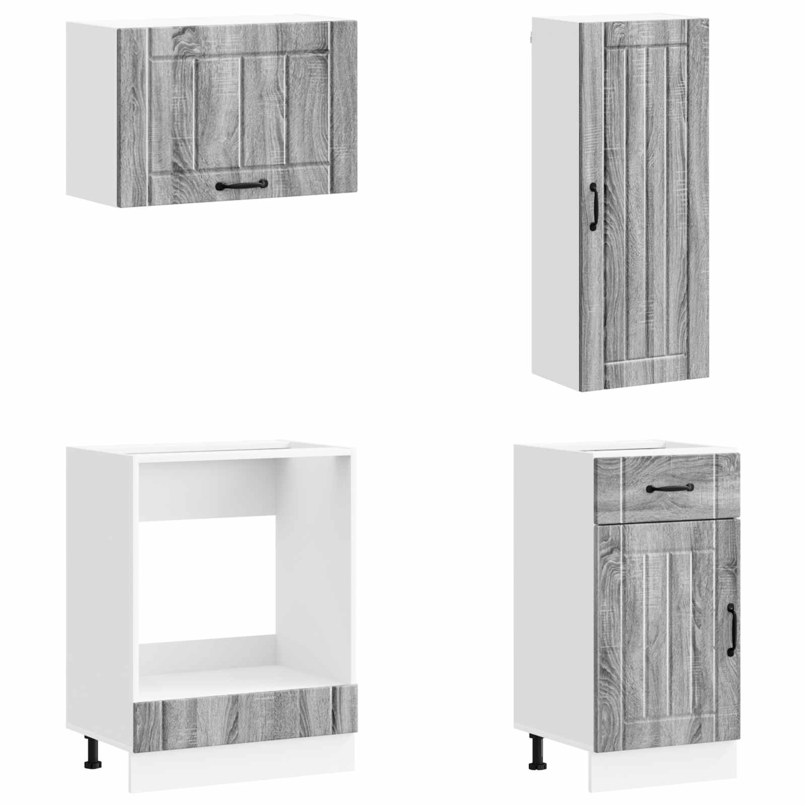 Keukenblok LUCCA 8 pcs Grijs Sonoma Bewerkt hout