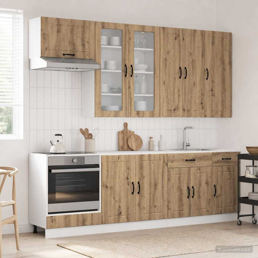 Keukenblok LUCCA 8 pcs Artisanaal eiken Bewerkt hout