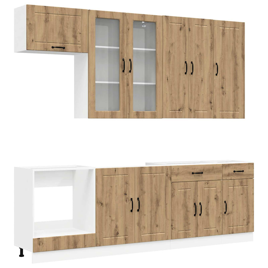 Keukenblok LUCCA 8 pcs Artisanaal eiken Bewerkt hout