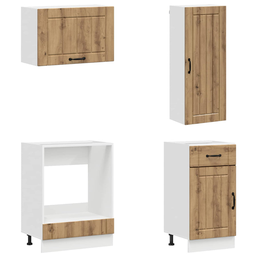 Keukenblok LUCCA 8 pcs Artisanaal eiken Bewerkt hout
