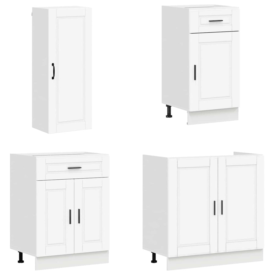 Keukenblok PORTO 8 pcs Wit Bewerkt hout