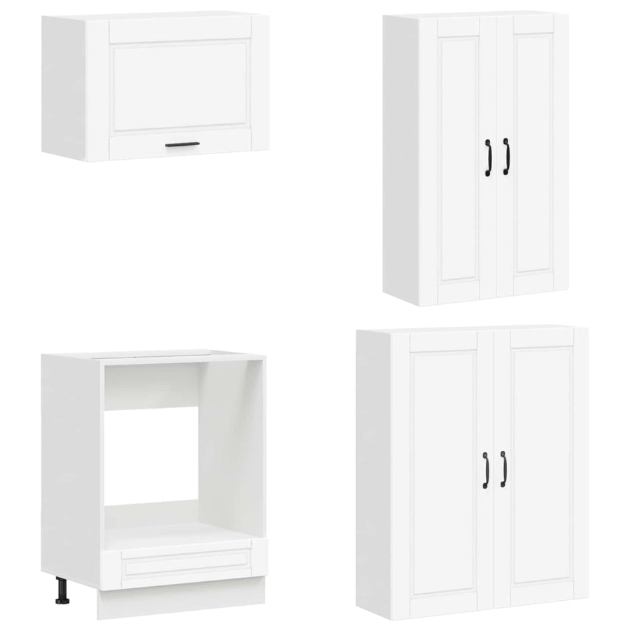 Keukenblok PORTO 8 pcs Wit Bewerkt hout
