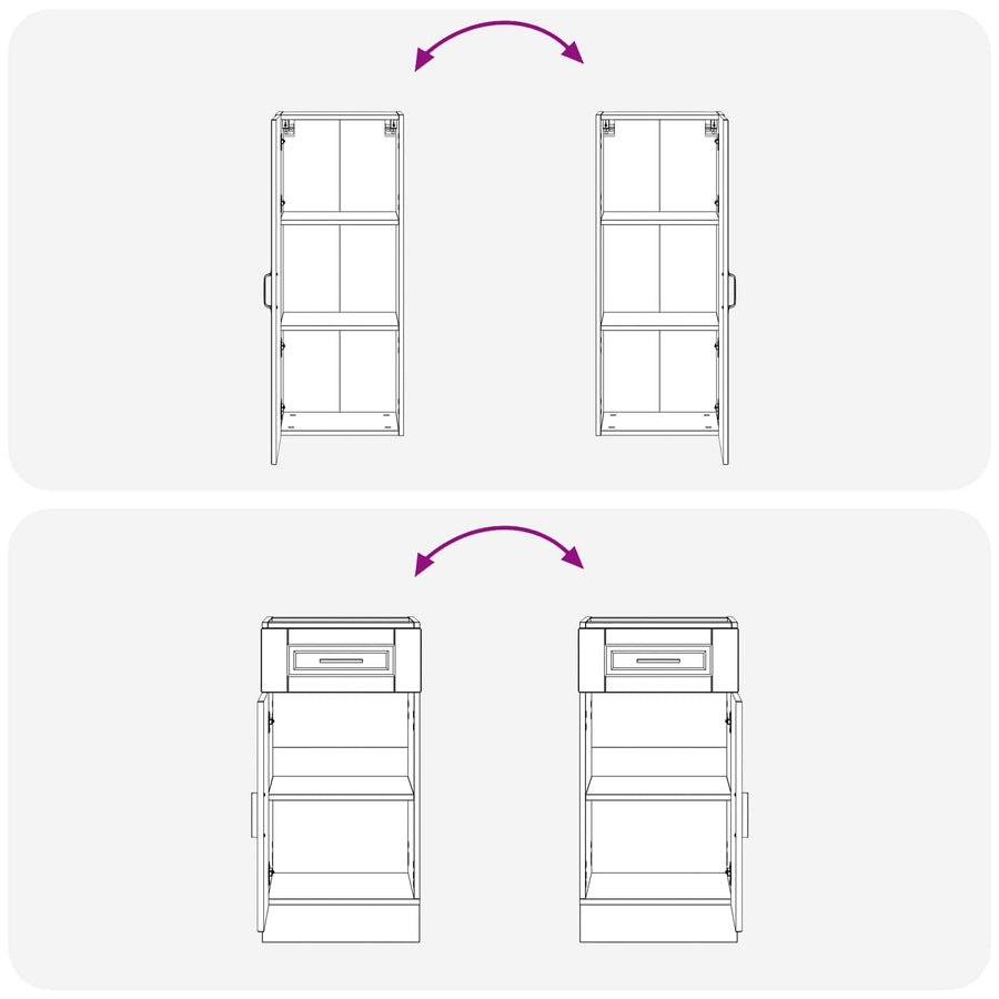 Keukenblok PORTO 8 pcs Zwart Bewerkt hout
