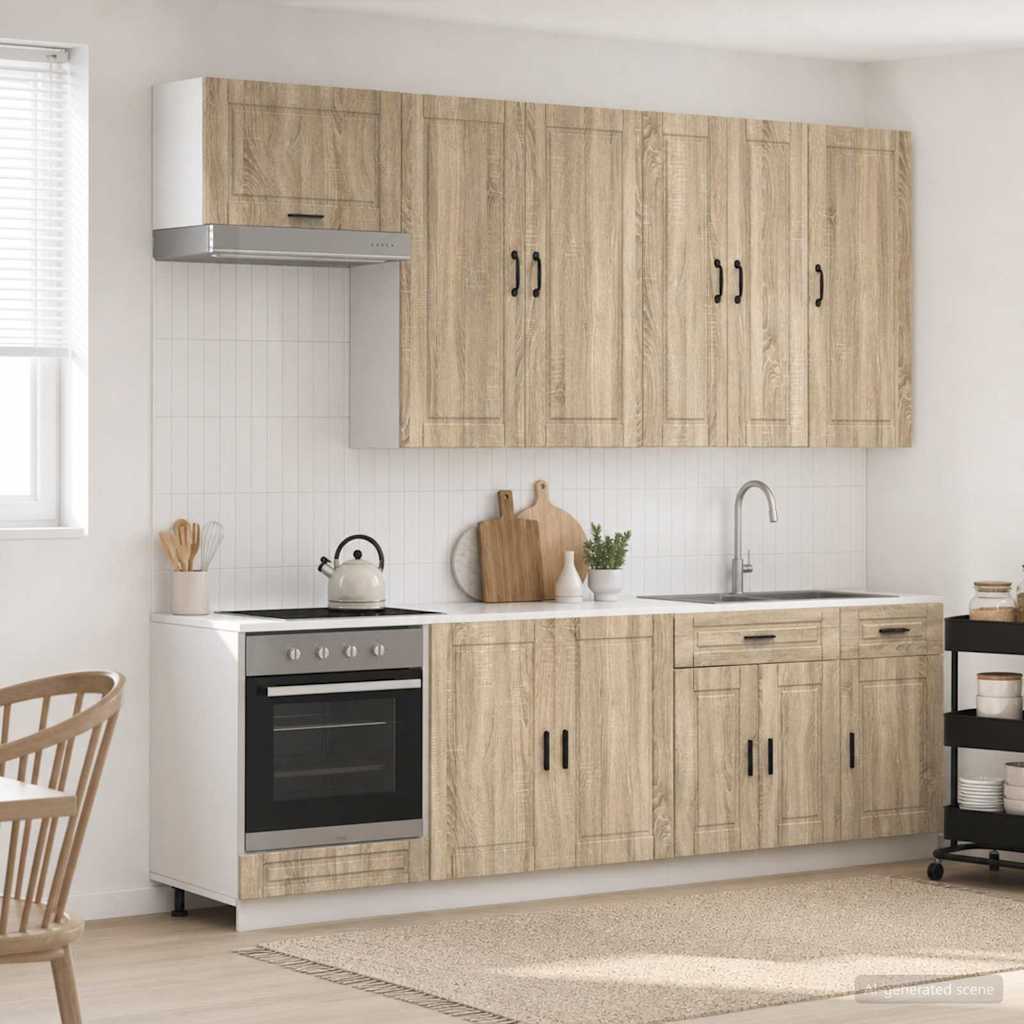 Keukenblok PORTO 8 pcs Sonoma Eiken Bewerkt hout