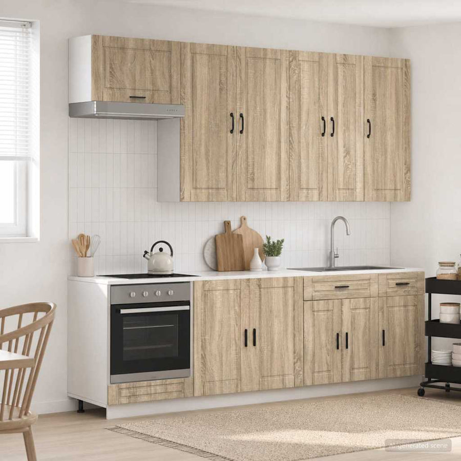 Keukenblok PORTO 8 pcs Sonoma Eiken Bewerkt hout