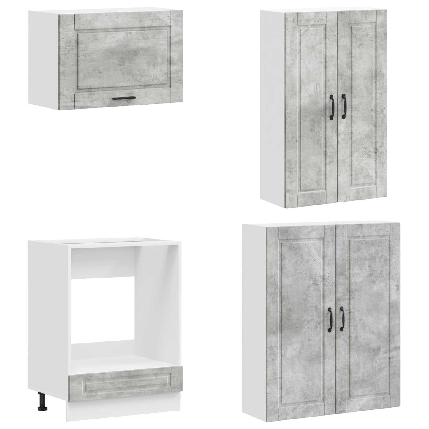Keukenblok PORTO 8 pcs Betongrijs Bewerkt hout