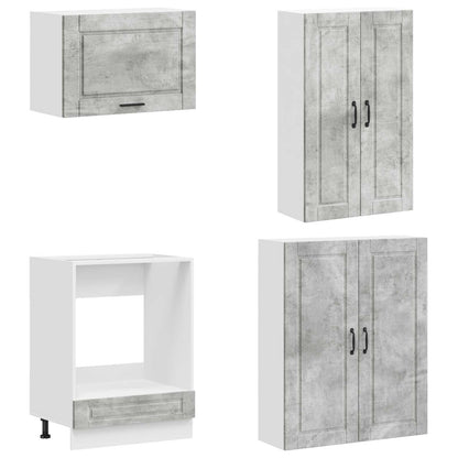 Keukenblok PORTO 8 pcs Betongrijs Bewerkt hout