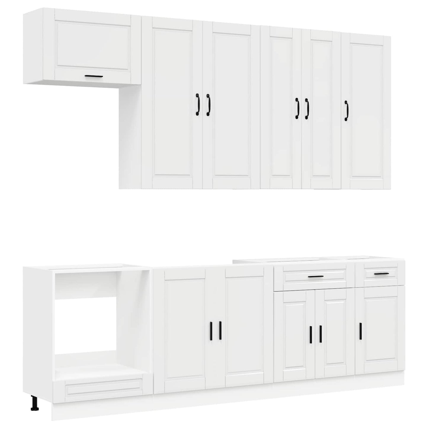 Keukenblok PORTO 8 pcs Hoogglans Wit Bewerkt hout
