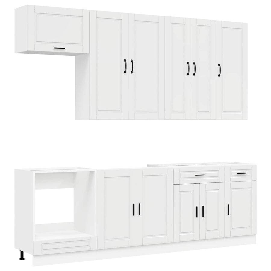Keukenblok PORTO 8 pcs Hoogglans Wit Bewerkt hout