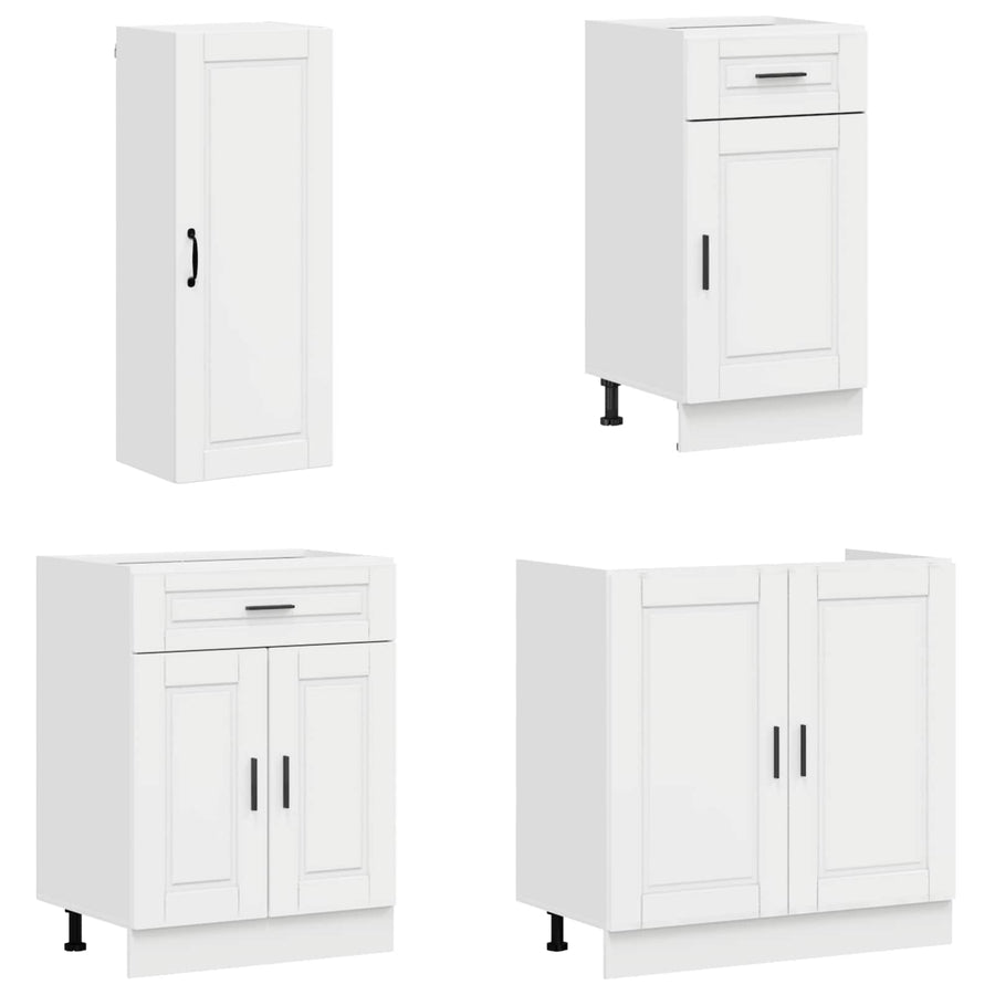 Keukenblok PORTO 8 pcs Hoogglans Wit Bewerkt hout