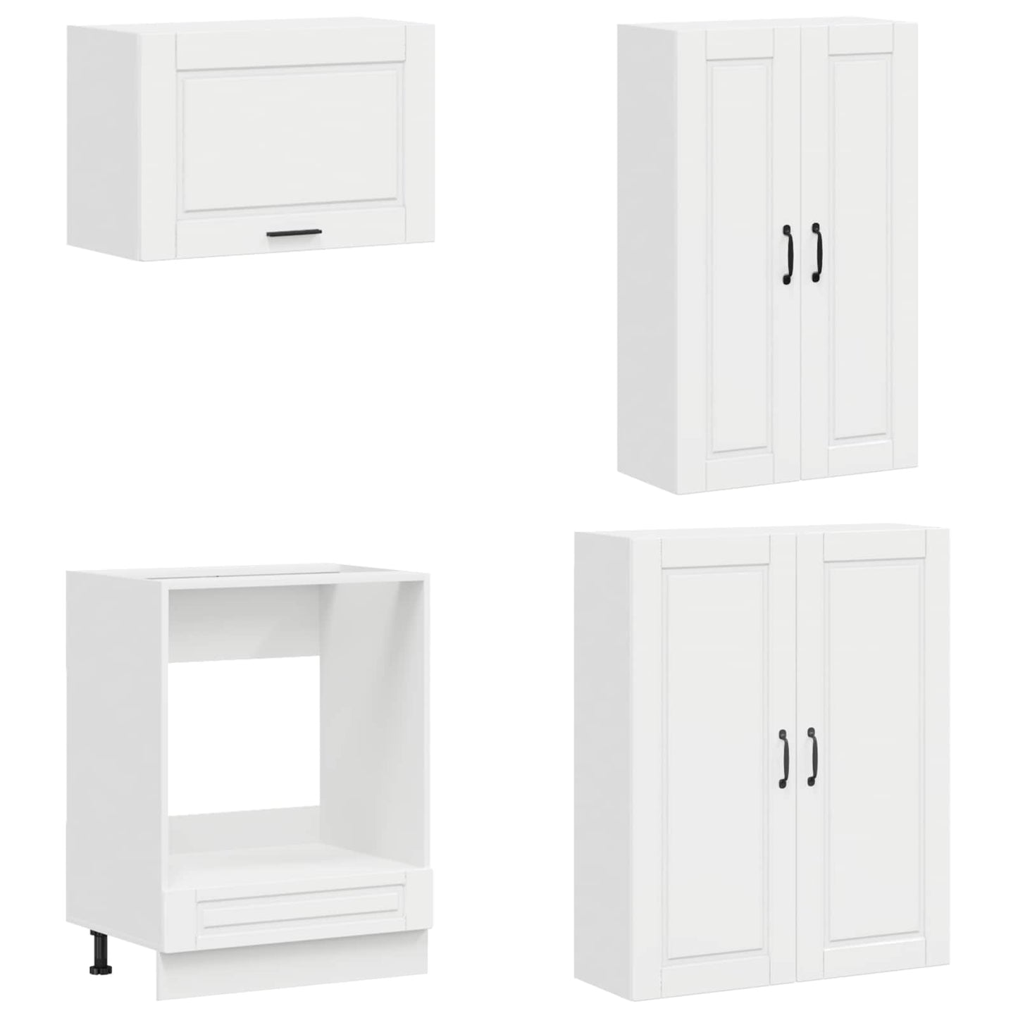 Keukenblok PORTO 8 pcs Hoogglans Wit Bewerkt hout