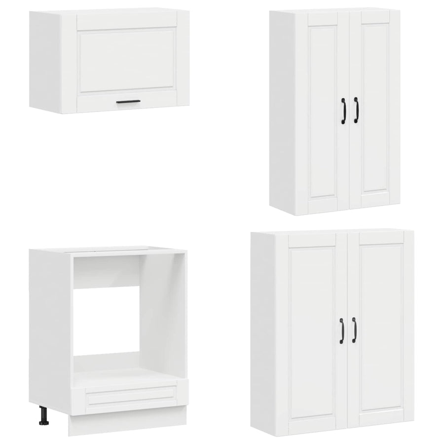 Keukenblok PORTO 8 pcs Hoogglans Wit Bewerkt hout