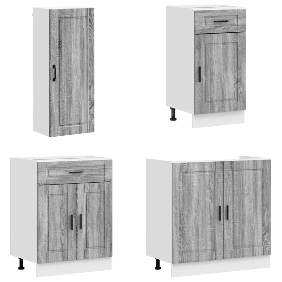Keukenblok PORTO 8 pcs Grijs Sonoma Bewerkt hout