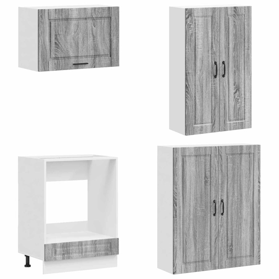 Keukenblok PORTO 8 pcs Grijs Sonoma Bewerkt hout