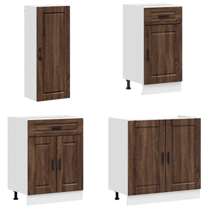 Keukenblok PORTO 8 pcs Bruin eiken Bewerkt hout