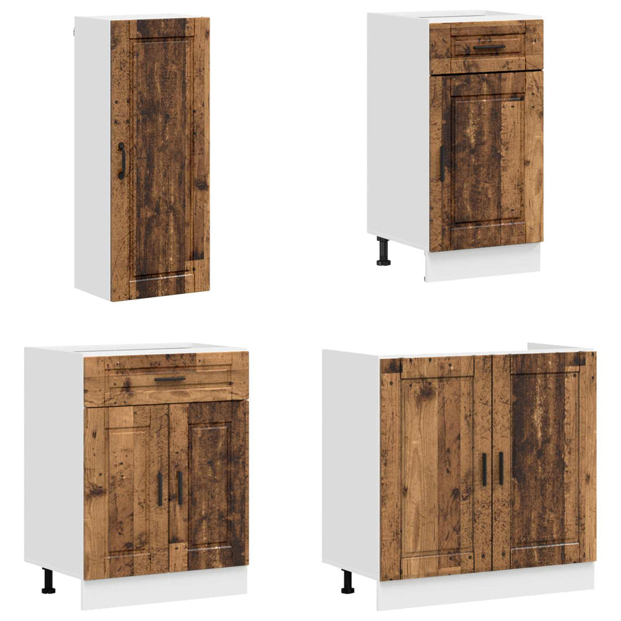 Keukenblok PORTO 8 pcs Oud hout Bewerkt hout