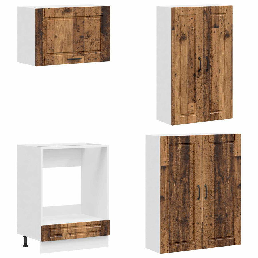 Keukenblok PORTO 8 pcs Oud hout Bewerkt hout