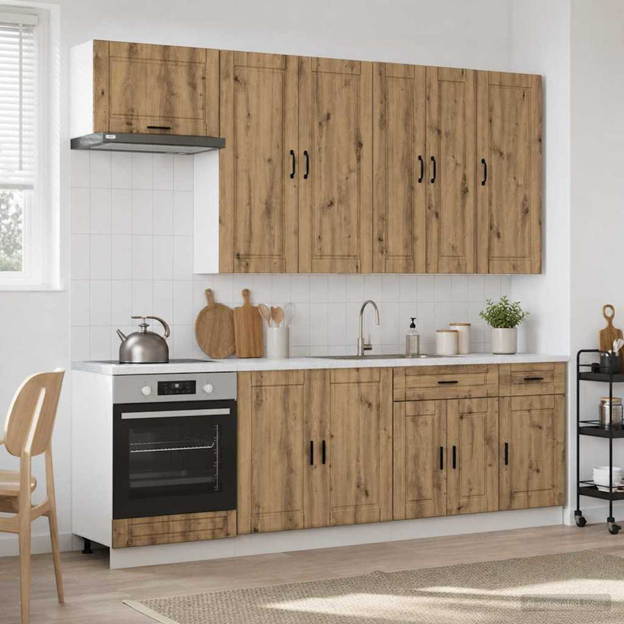 Keukenblok PORTO 8 pcs Artisanaal eiken Bewerkt hout