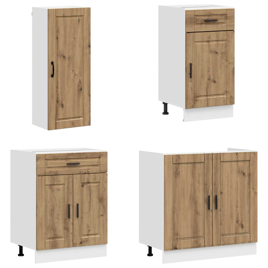 Keukenblok PORTO 8 pcs Artisanaal eiken Bewerkt hout