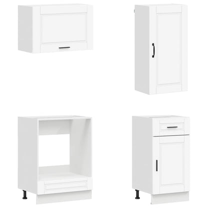 Keukenblok PORTO 8 pcs Wit Bewerkt hout