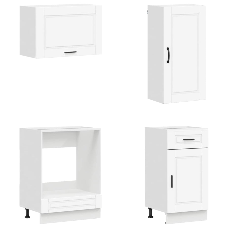 Keukenblok PORTO 8 pcs Wit Bewerkt hout